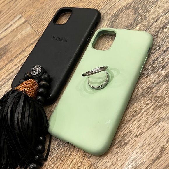 {35 Coins} Black Beaded iPhone 11 & XR Sash | Leather Free People Necklace Case - Picture 15 of 16